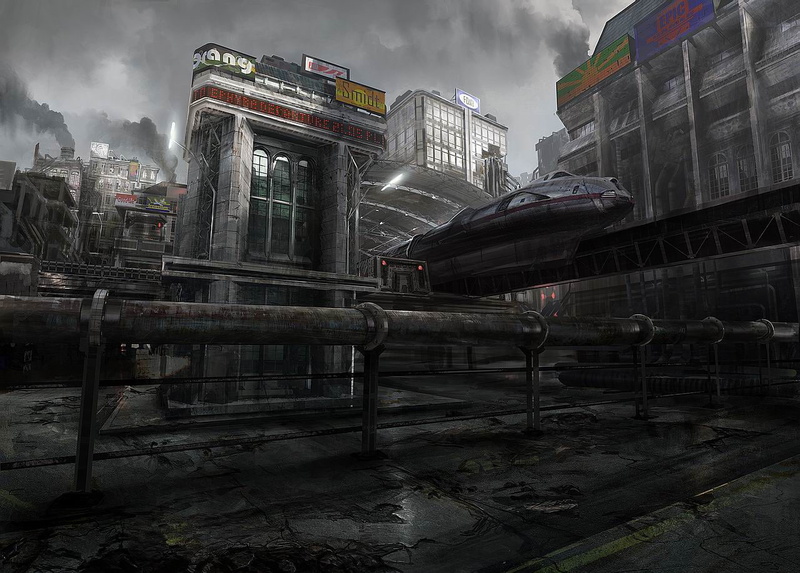 tower, 720P, concept, mono, aircraft, concept art, art, concepts, dark, blaine, hd, x