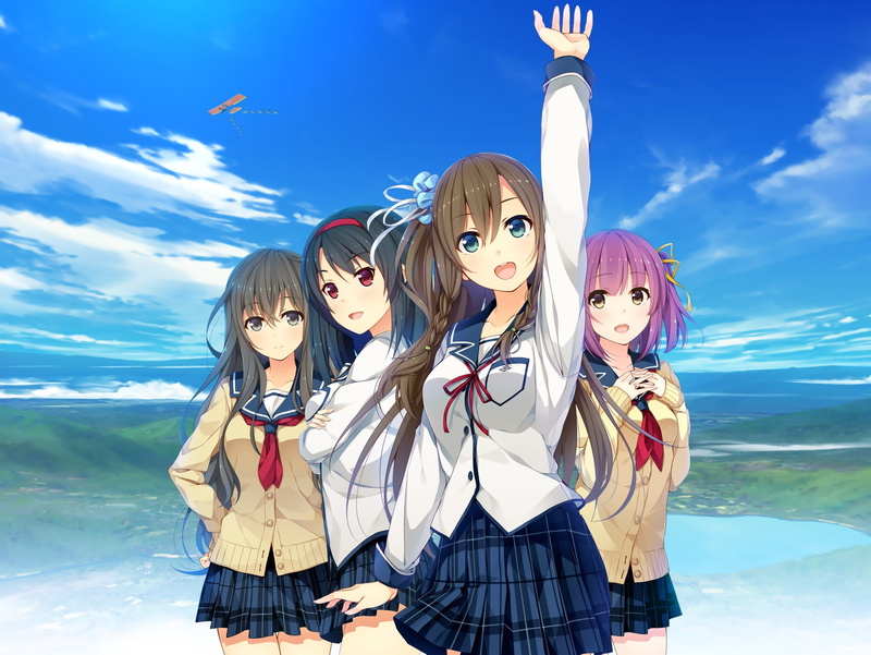 innocent, girls, uniform, 2000x1502, visual novel, school, 1080P, sorairo innocent, sorairo, anime, visual, anime girls, novel, school uniform