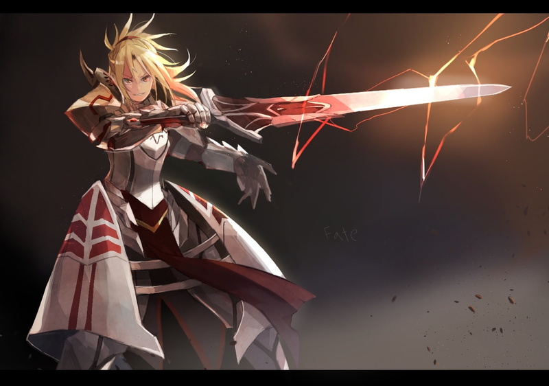(series), hair, (jdaj), grand, blonde, orange, eyes, armor, 720P, dress, sword, fate, mono, com, short, konachan, 248357, apocrypha, weapon, order, mordred