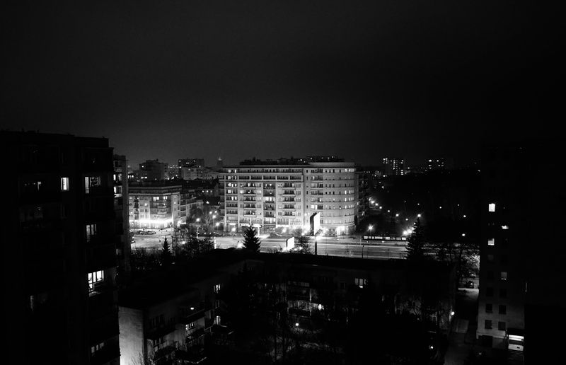 dark, outdoors, downtown, apartment, nature, built structure, skyscrapers, citylights, copy space, architecture, black-and-white, buildings, illuminated