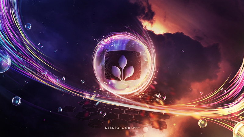 emblem, line, desktopography, clouds, 2K, glow, bubbles, movement, design, lights