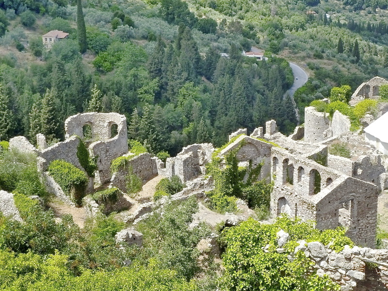 no people, architecture, castle, building, day, Walls, built structure, building exterior, ancient civilization, old, plant, high angle view, historical