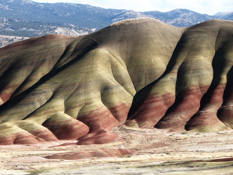 tranquil scene, mountain, rural, non-urban scene, rock - object, physical geography, tranquility, rock, travel destinations, fossil beds, john day, outdoors