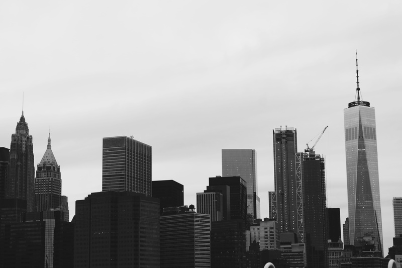 skyline, cityscape, metropolis, grayscale, modern, urban skyline, town, financial district, nature, street, sky, buildings, photo, built structure, skyscraper