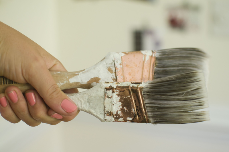 decorating, human Hand, human body part, Paint Brush, creativity, indoors, improvement, real people, construction Industry, human limb, people, women, wood - material