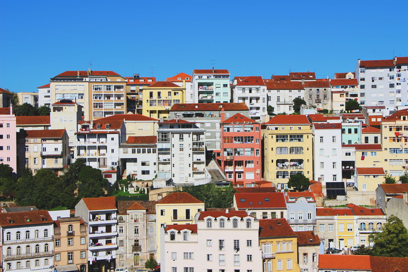 size, house, sky, nature, window, town, community, city, architecture, shape, colors, housing development, multi colored, view, hill, cityscape, coimbra