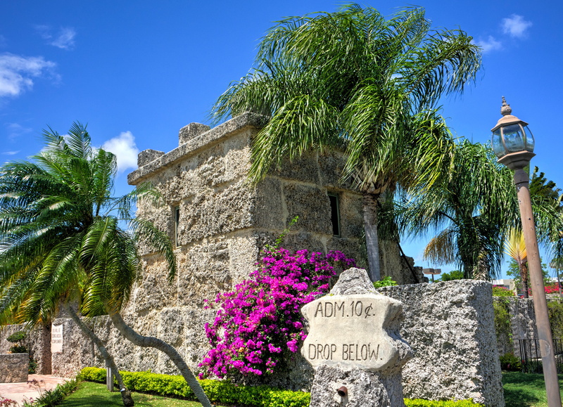 nature, palm trees, vacation, attraction, landmark, scenic, blocks, flowering plant, plant, text, the past, building exterior, no people, coral castle
