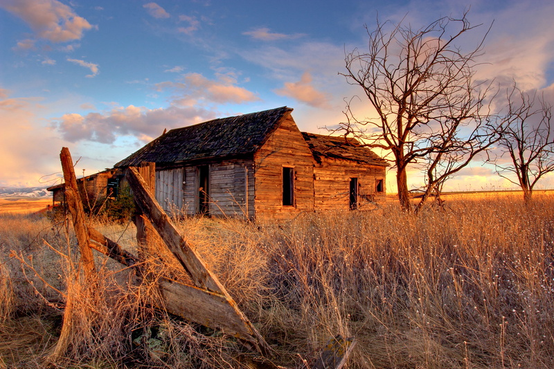 deterioration, empty, homestead, rural scene, abandoned, sky, obsolete, residential district, building, shack, farming, rustic, farm building, old, nature