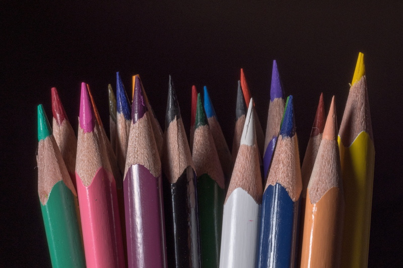 studio shot, school, pointed, variation, Pegs, wooden pegs, writing accessories, colour pencils, color, colorful, multi colored, choice, Colored Pencils