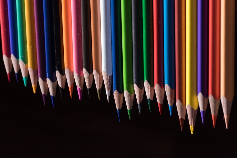 leave, draw, art and craft, color, crayons, color series, pointed, colorful, no people, writing accessories, wooden pegs, arrangement, children, colored pencil