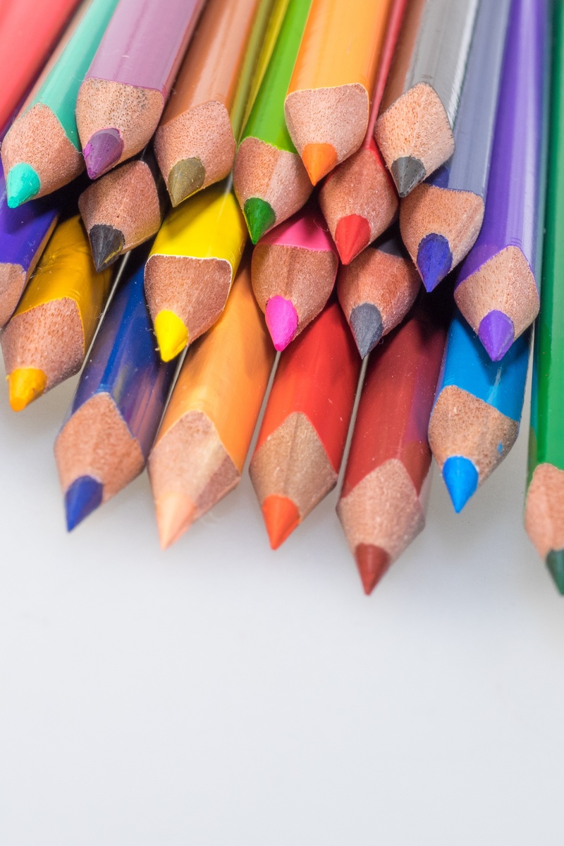 close-up, no people, paint, creativity, color series, arrangement, color, macro, pointed, pencils, close, large group of objects, pens, office, leave, table