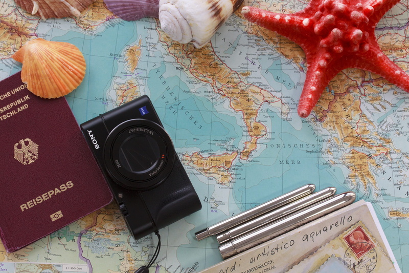 directly above, direction, camera - photographic equipment, digital camera, travel, still life, mediterranean, camera, adventure, fund, holidays, map, people