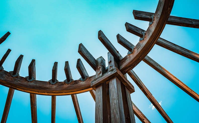 clear sky, no people, architecture, virginia beach, vacation, x100f, nature, sky, wood, old, boundary, built structure, rusty, texture, day, protection