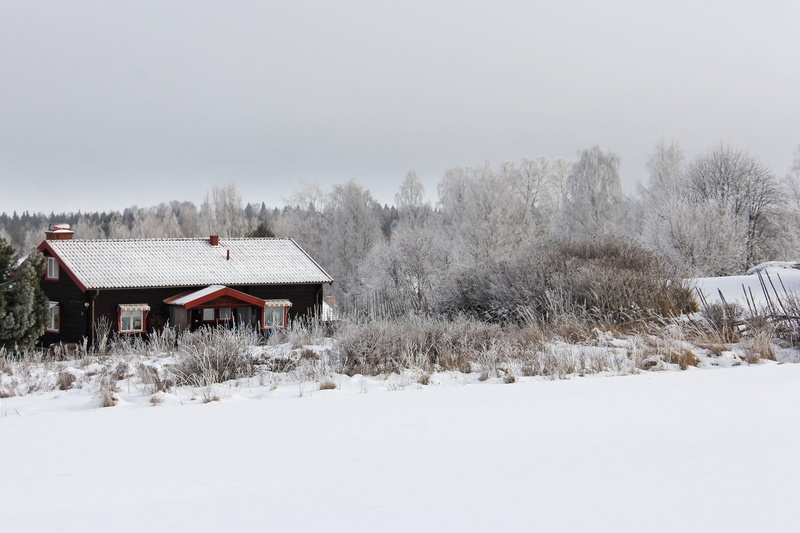 sweden, travel, building exterior, red, shore, exotic, White, no people, scenics - nature, outdoors, extreme weather, Winter, landscape, dalarna, nature