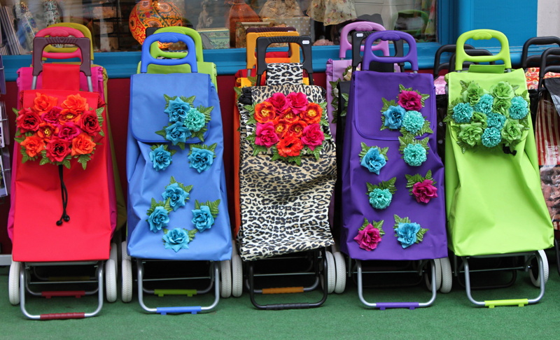 variation, retail, trolley, no people, multi colored, loungers, flowering plant, side by side, consumerism, supermarket, material, order, colorful, handle