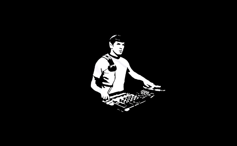 trek, dark, indoors, sitting, Funny, dj, young men, lifestyles, one person, black background, three quarter length, copy space, 2K, young adult