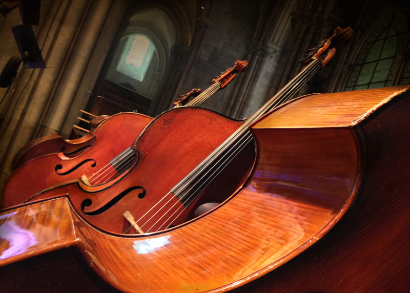 Double bass, 2K, background, music