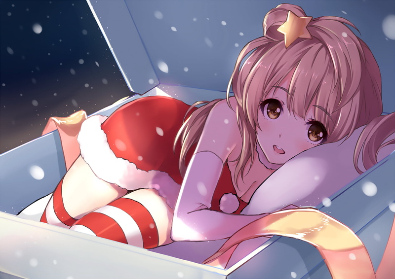 Love Live!, brunette, anime girls, Christmas, Minami Kotori, christmas clothes, 1080P, Love Live Series