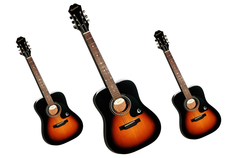 Epiphone, Gibson, guitar, background, white, 2K