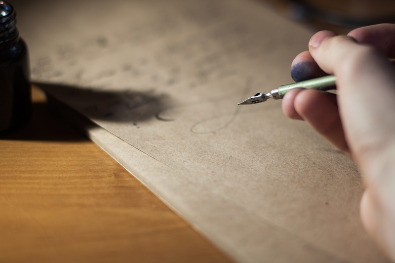 creativity, copy space, occupation, human hand, hand, table, close-up, nib, skill, working, pen, human body part, writing, selective focus, art and craft