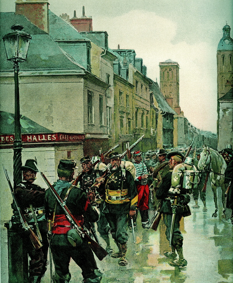 outdoors, arts And Entertainment, army, adult, Franco-Prussian War, uniform, weapon, large group of people, prussian, day, built structure, 1870, touraine