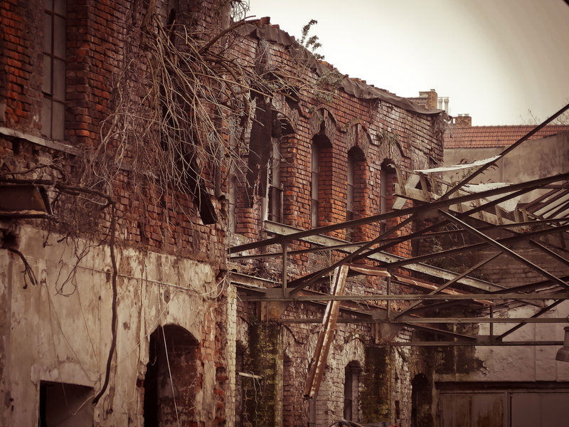 tear off, ruined, factory building, crash, destroyed, industrial building, lapsed, abandoned, 4K, brick, old building, the past, leave, break up, residential district
