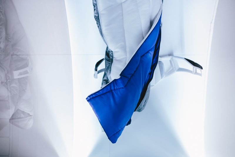 menswear, flying, minimal, white, protection, protective workwear, blue, hospital, hanging, textile, clothing, wall - building feature, curtain, minimalist