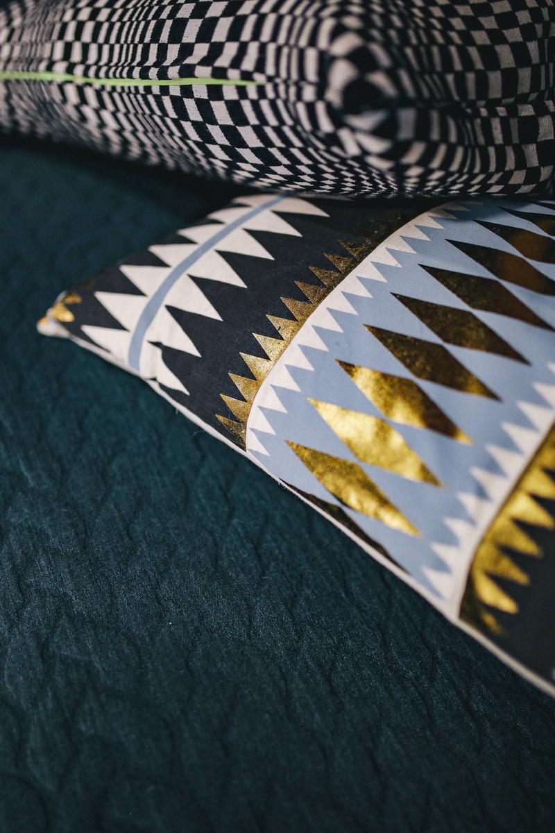 communication, ups, pattern, striped, grey, close, black color, textile, flag, furniture, high angle view, film industry, settee, no people, day, bed, american Flag
