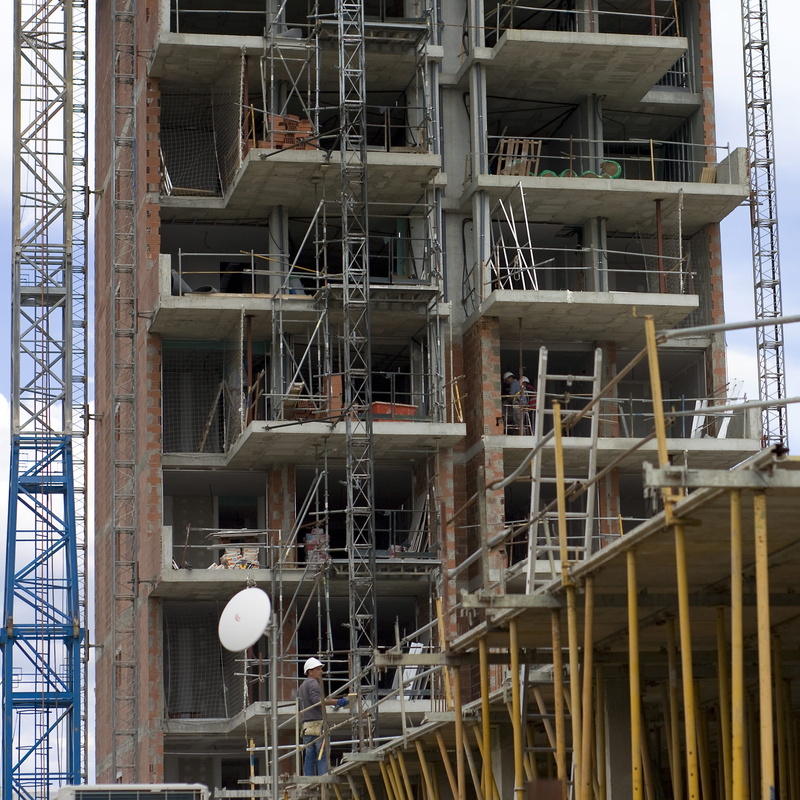 metal, outdoors, architecture, construction industry, residential district, abandoned, helmet, building, low angle view, construction, incomplete, engineering