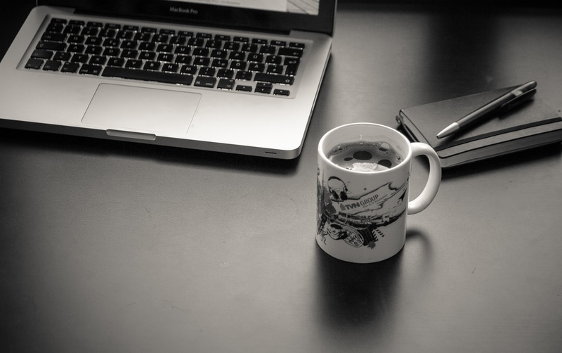 home office, coffee cup, table, workplace, communication, coffee - Drink, coffee, drink, computer equipment, notebook, still life, wireless technology