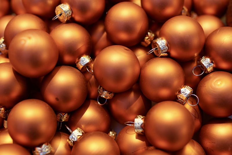 background, tree decorations, abundance, celebration, gold colored, indoors, decoration, holiday, christmas tree, still life, no people, light, festive decorations