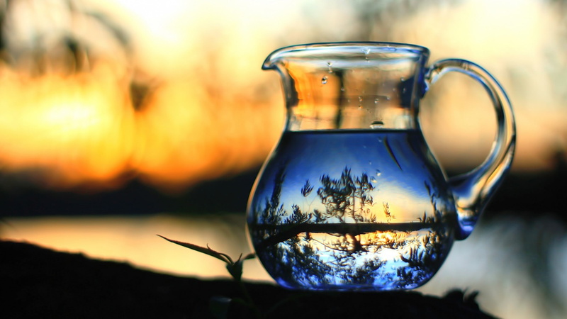 1080P, blurred, bottles, water, glass, nature