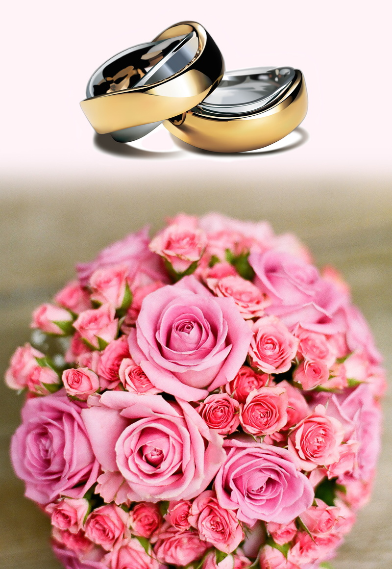 bride and groom, luck, invitation, close-up, roses, symbol, freshness, bouquet, inflorescence, celebration, love, woman, petal, map, platinum, focus on foreground
