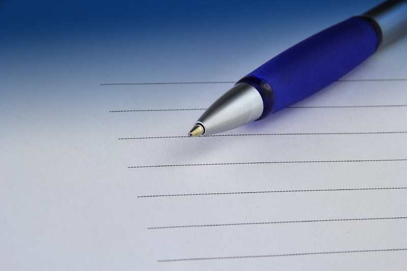 pen, writing instrument, no people, copy space, document, blue background, 2K, still life, table, list, blue, rows, indoors, office supply, office, paper