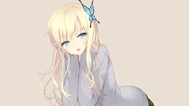 one person, blond hair, copy space, blonde, beautiful woman, 720P, looking at camera, Anime, cut out, adult, human face, young adult, boku wa tomodachi ga sukunai