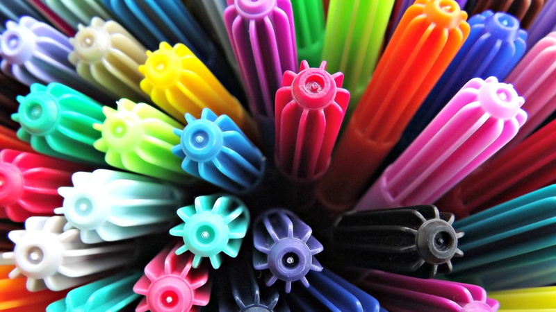 pens, marker, floral pattern, backgrounds, vibrant color, toy, full frame, no people, pencil, choice, multicolored, variation, pink color, lot, 1080P