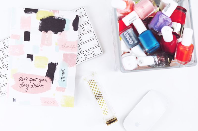 flatlay, color, message, large group of objects, still life, choice, white background, bright, dessk, indoors, apple key board, view, note, keyboard, girl boss