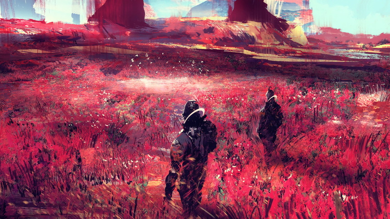 fantasy art, 4K, digital art, futuristic, artwork, CGI, 3D, sunset, Wadim Kashin, concept art, cyberpunk, space, science fiction, spaceship, cyber, fan