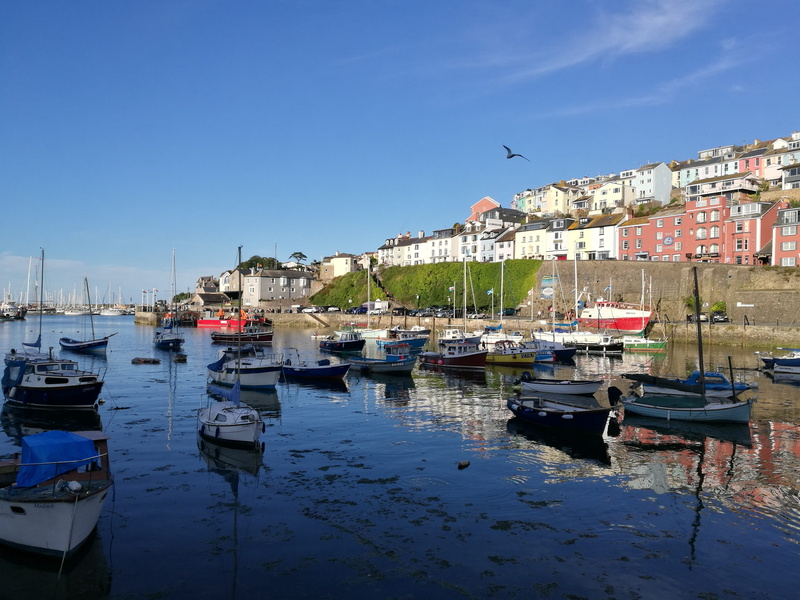 outdoors, built structure, nautical vessel, canal, brixham, quay, marina, harbour, anchored, no people, city, day, building, 4K, mode of transportation
