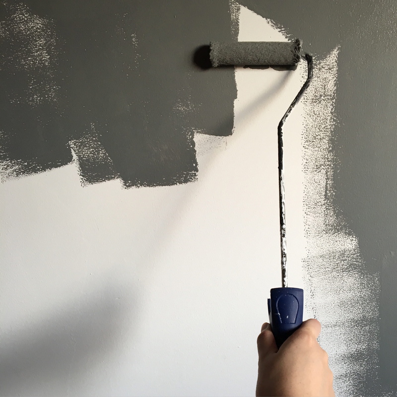 water, person, human hand, 2K, wet, built structure, roller, human finger, renovation, holding, real people, home improvement, unrecognizable person, close-up