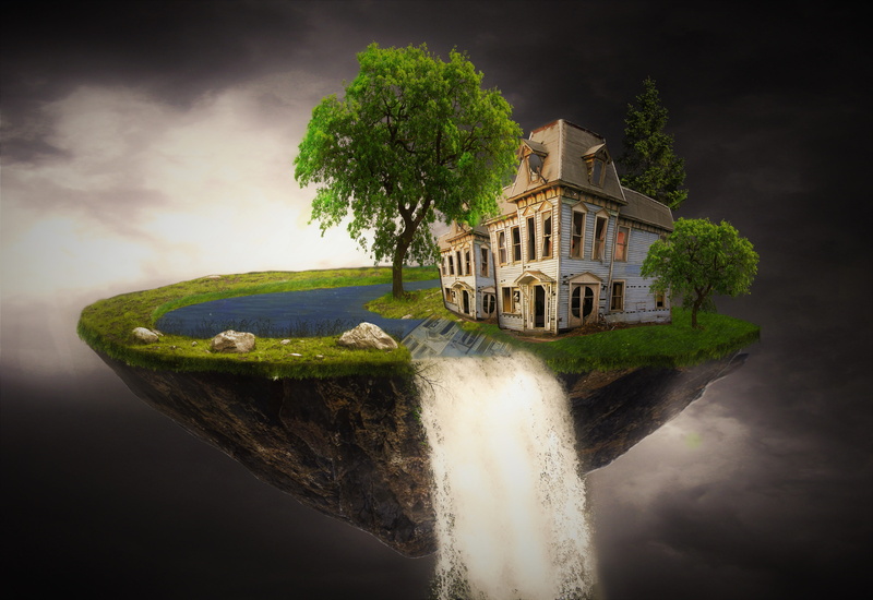 dreams, home, day, history, architecture, 8K, long exposure, travel, forest, outdoors, cloud - sky, built structure, sky, water, plant, nature, motion