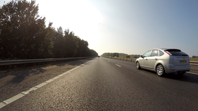 hatchback, sunlight, vacation, pavement, focus, 4K, motion, landscape, sky, drive, street, tree, ford, diminishing perspective, automobile, daylight, automotive