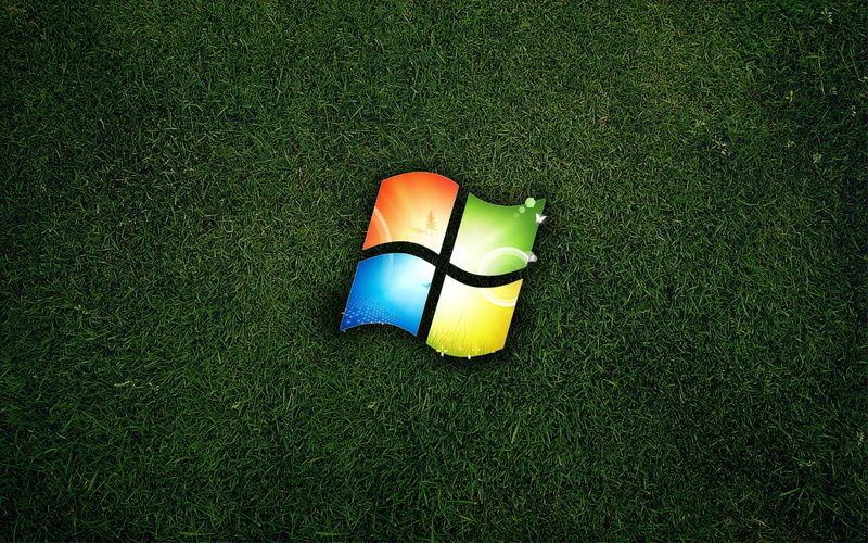 grass, background, windows, eco, logo, 1080P