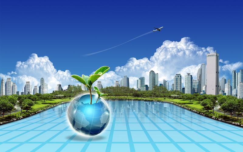 eco, lake, city, 1080P