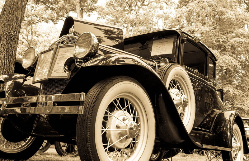 trees, tree, mode of transportation, 1080P, old, model a, photo, motor vehicle, transportation, retro styled, wheel, vehicle, antique car, near, obsolete