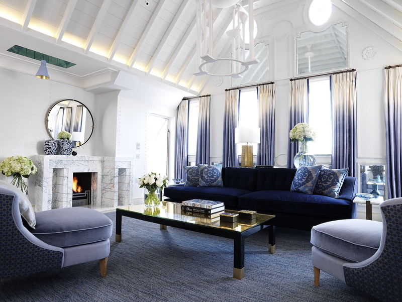 modern, chairs, ornate, curtains, domestic room, furniture, living room, window, apartament, ceiling, built structure, coffee table, fireplace, no people