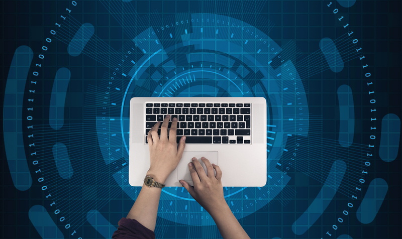 input, cyber, human finger, lifestyles, round, connection, keys, blue, data, hands, body part, write, wireless technology, laptop, computer network, 4K