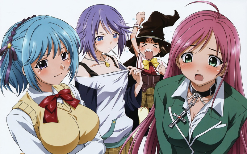 Sendo Yukari, Kurono Kurumu, Rosario + Vampire, Akashiya Moka, 1080P, Shirayuki Mizore
