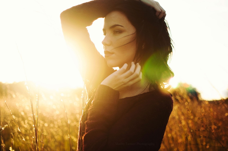 hair, field, women, beauty, beautiful woman, portrait, hairstyle, freedom, sunset, back lit, young adult, contemplation, Ruby James, adult, body part, nature