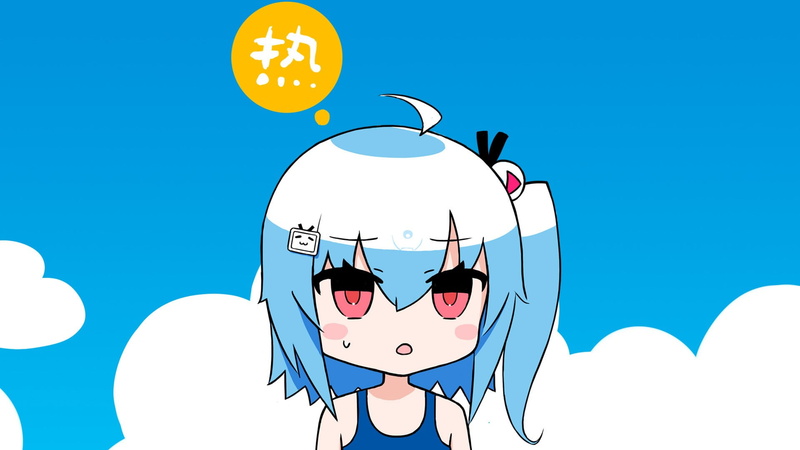 men, lifestyles, blue, women, bilibili, adult, anime girls, outdoors, child, cloud - sky, nature, food and drink, sky, 1080P, positive emotion, happiness